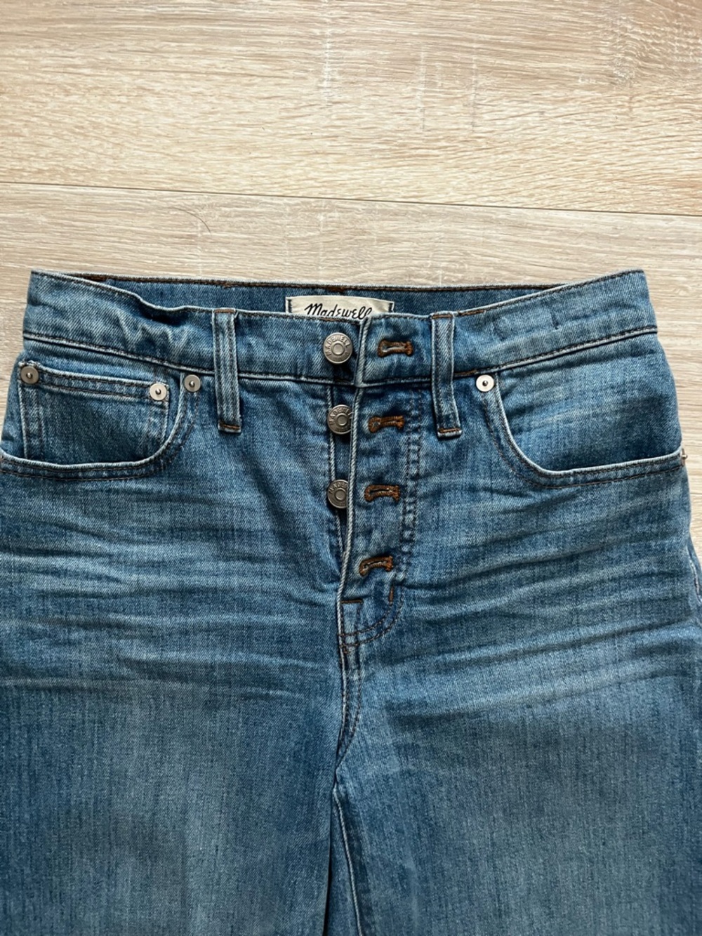 Madewell Women’s Wide-Leg Crop Jeans: Button-Front Edition Martina Wash Size 24 - Picture 3 of 9